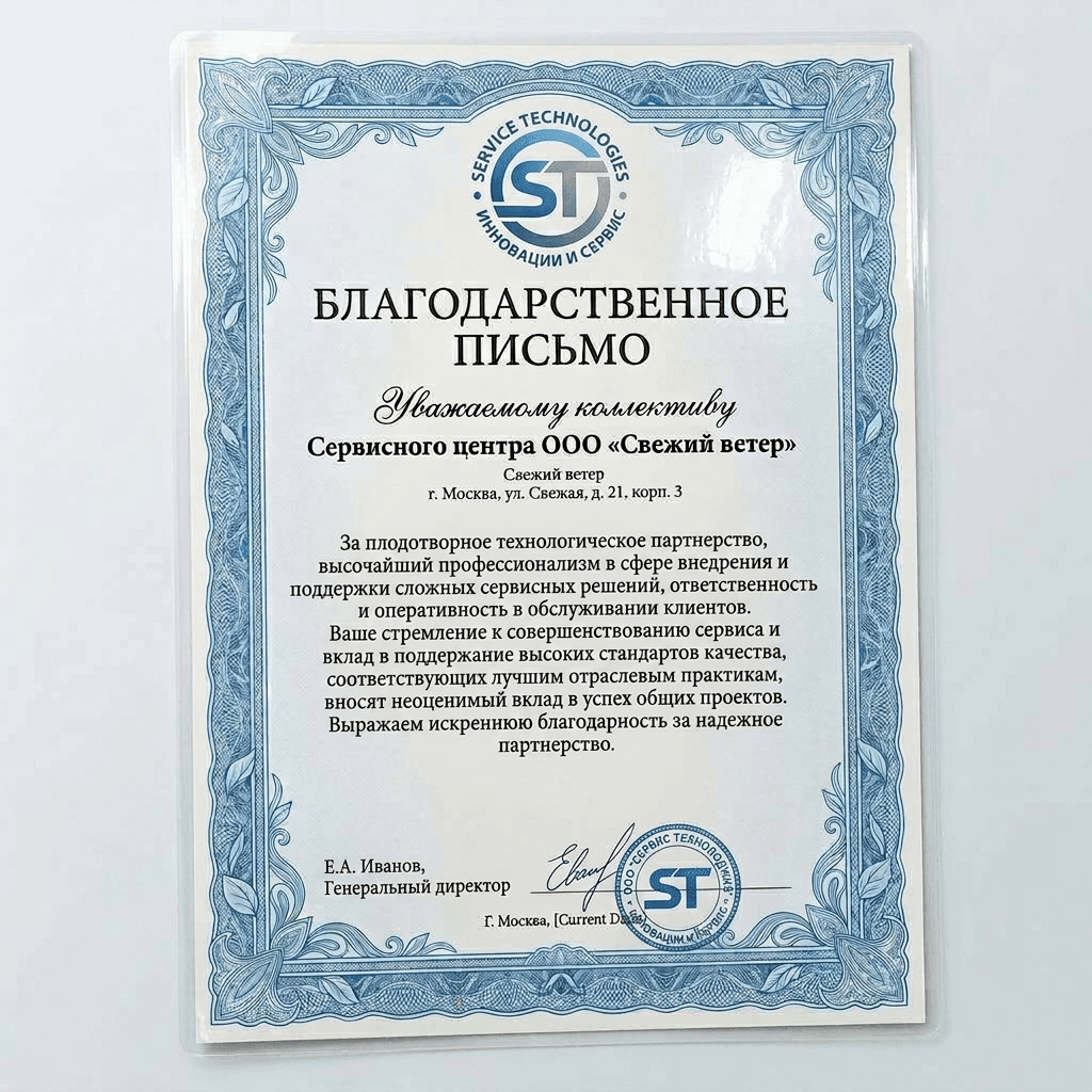 Благодарность от Acer Technologies